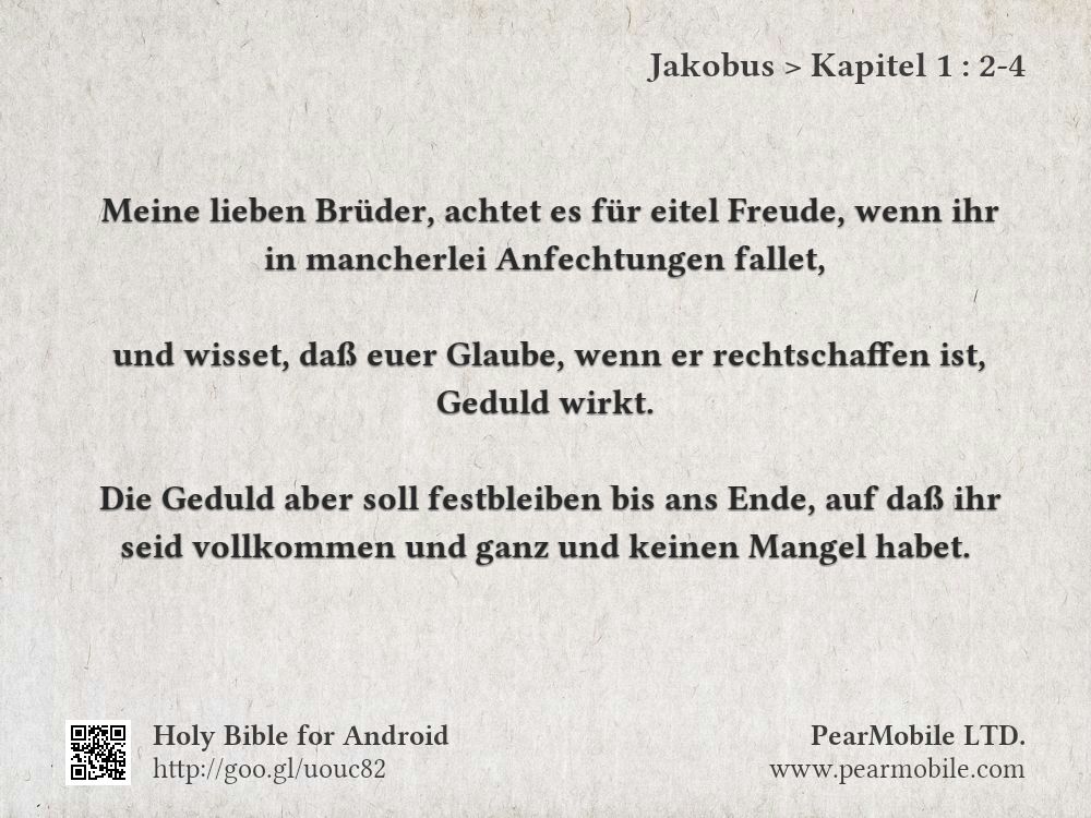 Jakobus, Kapitel 1:2-4